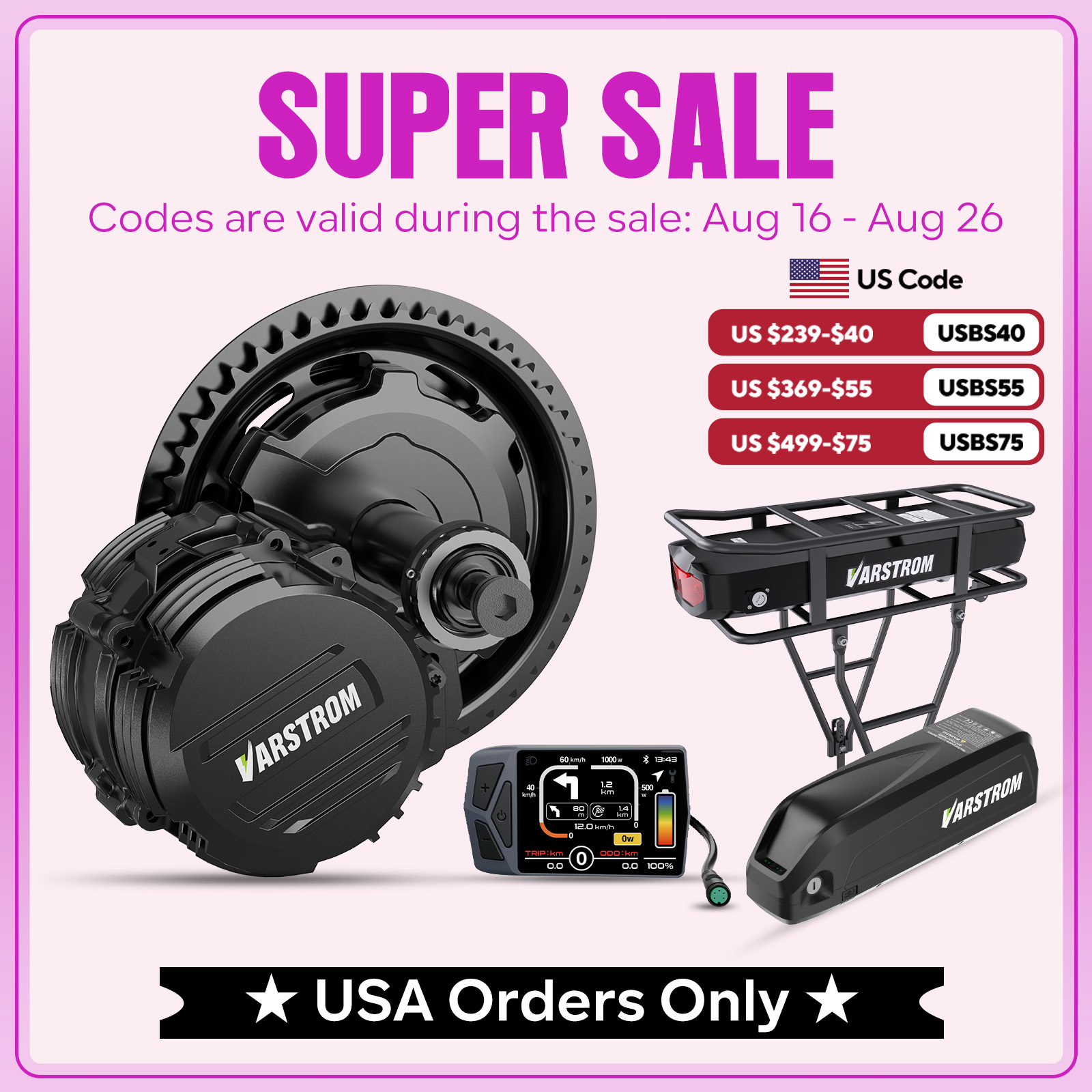High Torque Brushless Mid Motor Kit - Zestaw silnika centralnego Varstrom TSDZ2B TSDZ8