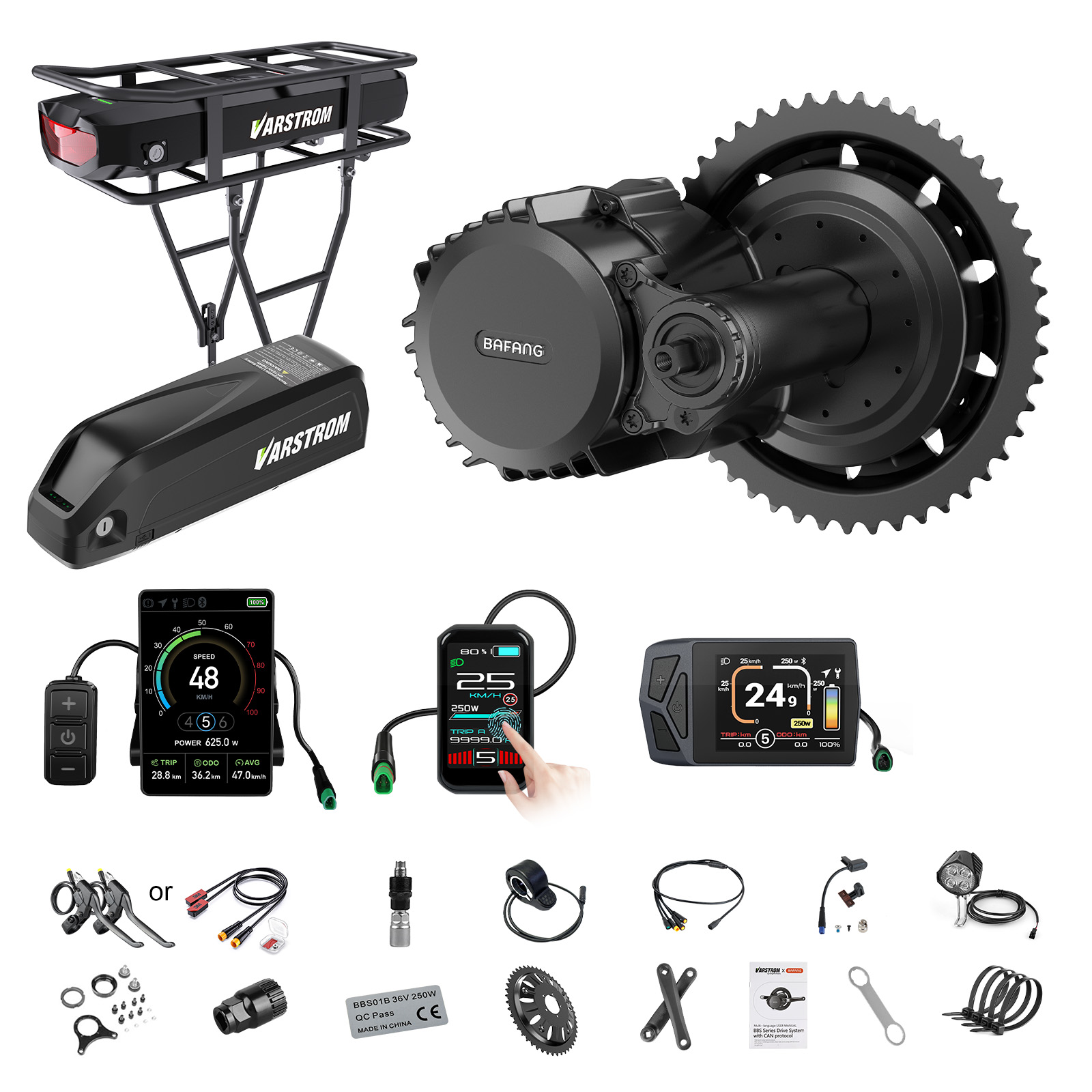 Torque Sensor Mid Drive Motor Kit - [Wysyłka z USA] Zestaw silnika Bafang