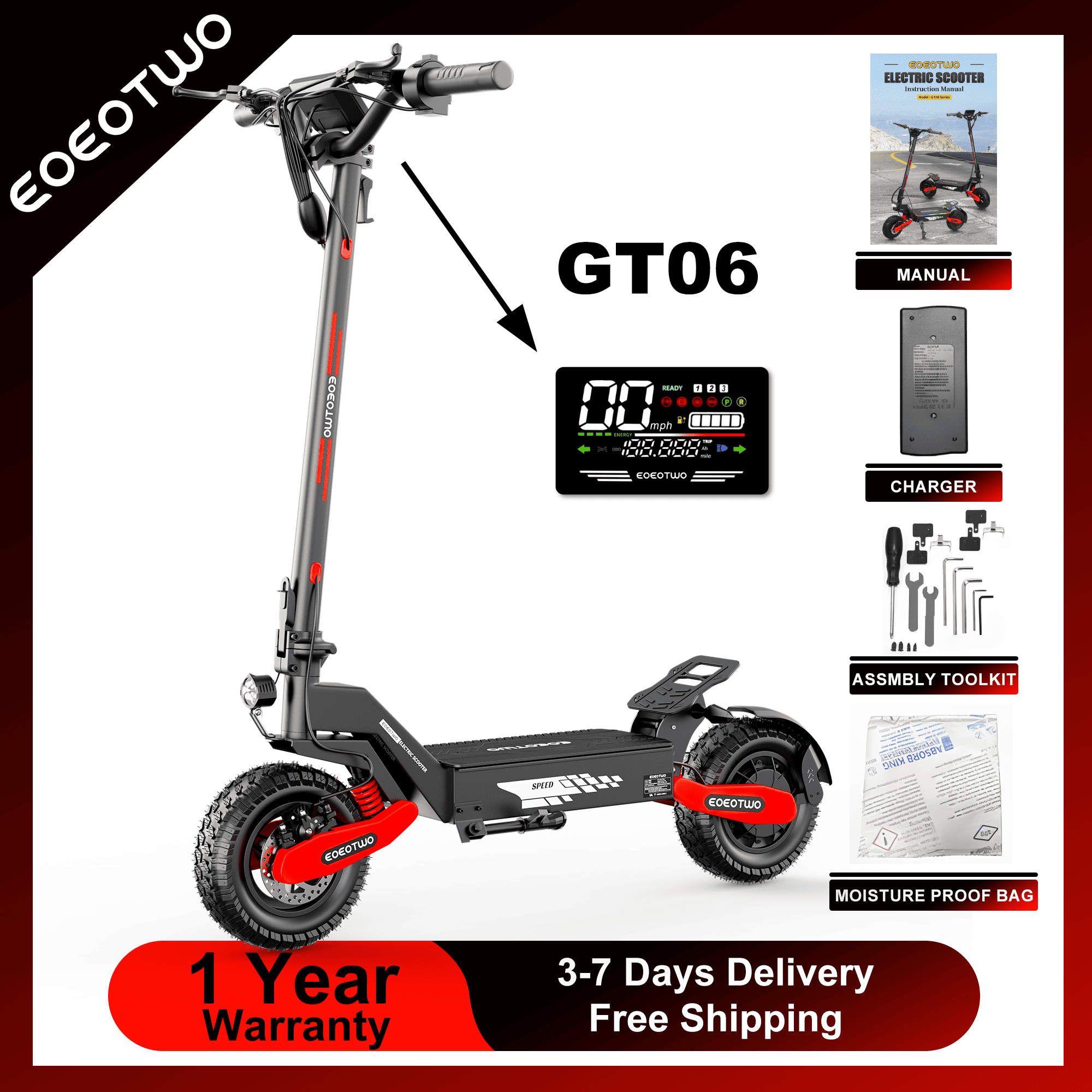 Dual Motor Ebike Kit 2000W - Hulajnoga elektryczna EOEOTWO GT06 dla dorosłych,