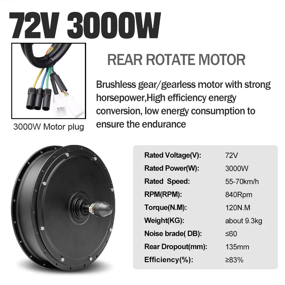 Nowy Zestaw do Konwersji Rower – 5000W Hub Motor Kit 72V recenzja i cena