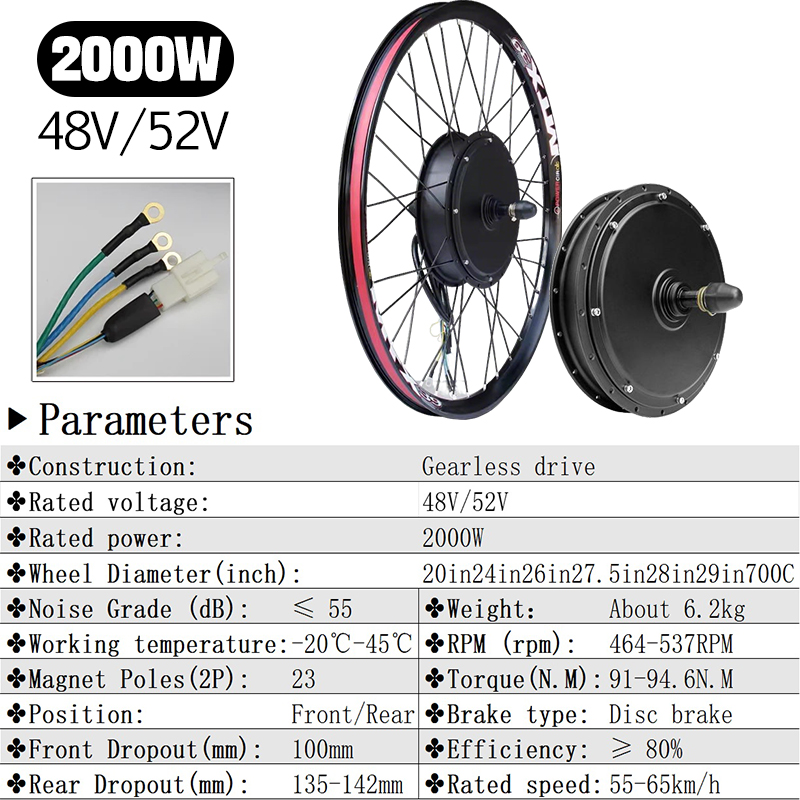 Zestaw do konwersji roweru ele – Gearless Hub Motor Conversion Kit 2000W With Display recenzja i cena