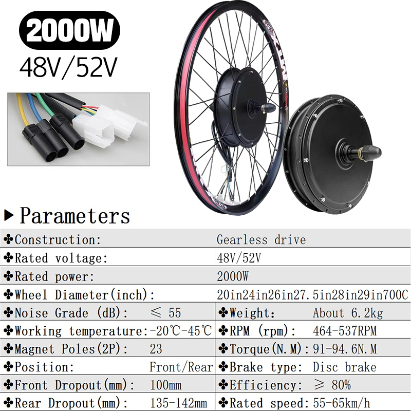 Zestaw do konwersji roweru ele – Gearless Hub Motor Conversion Kit 2000W With Display recenzja i cena